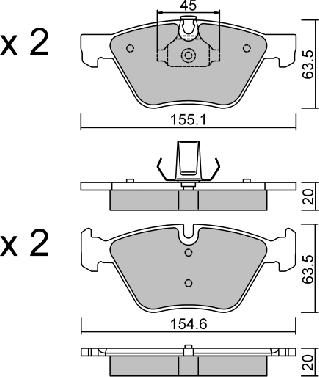 Aisin BPBM-1007 - Komplet Pločica, disk-kočnica www.molydon.hr