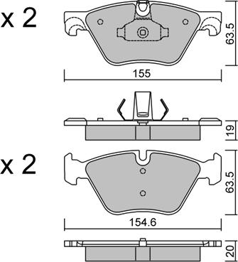 Aisin BPBM-1013 - Komplet Pločica, disk-kočnica www.molydon.hr