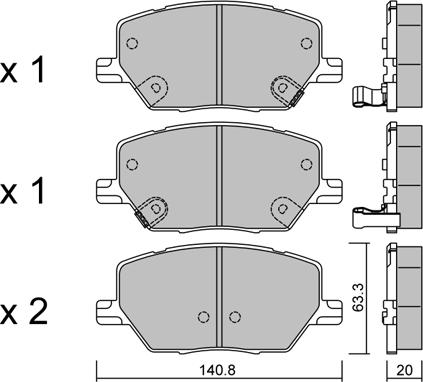 Aisin BPFI-1044 - Komplet Pločica, disk-kočnica www.molydon.hr