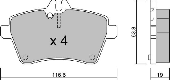 Aisin BPMB-1005 - Komplet Pločica, disk-kočnica www.molydon.hr