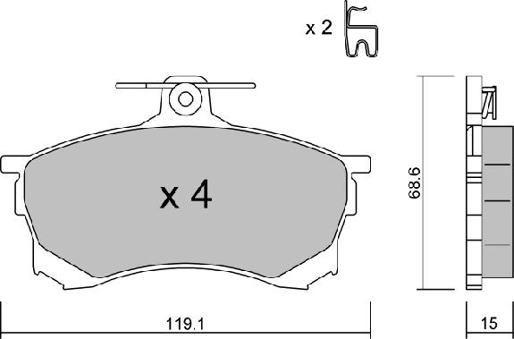 Aisin BPMI-1002 - Komplet Pločica, disk-kočnica www.molydon.hr