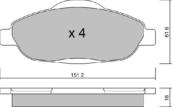 Aisin BPPE-1001 - Komplet Pločica, disk-kočnica www.molydon.hr