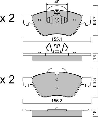 Aisin BPRE-1016 - Komplet Pločica, disk-kočnica www.molydon.hr