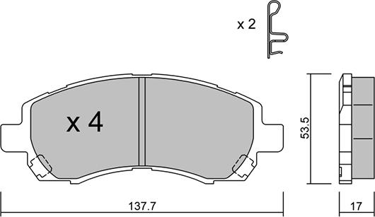 Aisin BPSB-1001 - Komplet Pločica, disk-kočnica www.molydon.hr