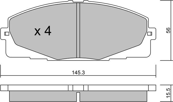 Aisin BPTO-1025 - Komplet Pločica, disk-kočnica www.molydon.hr