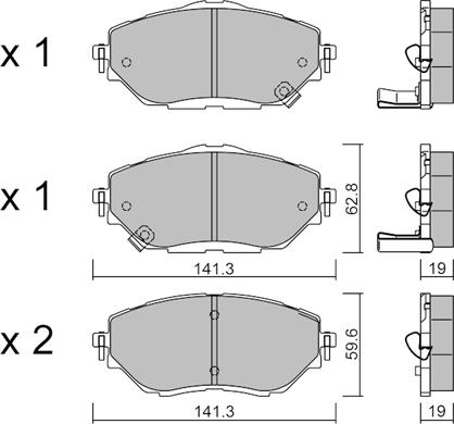 Aisin BPTO-1027 - Komplet Pločica, disk-kočnica www.molydon.hr