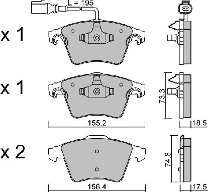 Aisin BPVW-1004 - Komplet Pločica, disk-kočnica www.molydon.hr