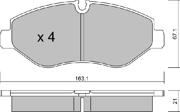 AISIN BPVW-1001 - Komplet Pločica, disk-kočnica www.molydon.hr