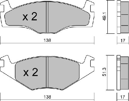 Aisin BPVW-1036 - Komplet Pločica, disk-kočnica www.molydon.hr