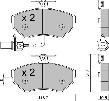 AISIN BPVW-1033 - Komplet Pločica, disk-kočnica www.molydon.hr