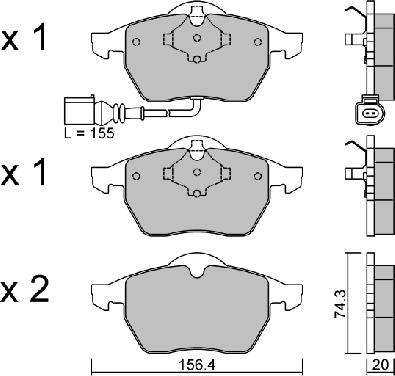 Aisin BPVW-1026 - Komplet Pločica, disk-kočnica www.molydon.hr