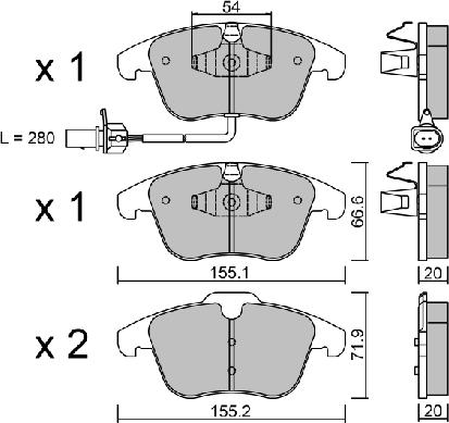 Aisin BPVW-1021 - Komplet Pločica, disk-kočnica www.molydon.hr