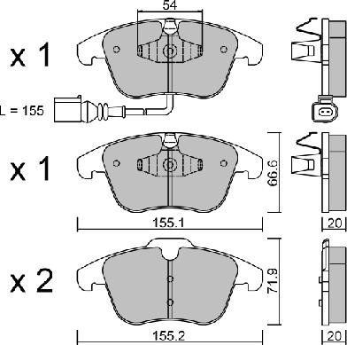 Aisin BPVW-1023 - Komplet Pločica, disk-kočnica www.molydon.hr