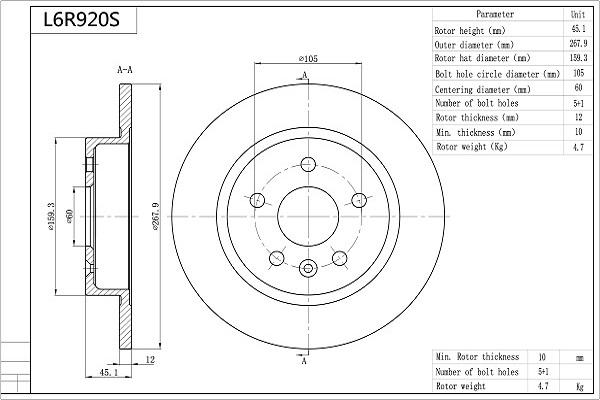 Aisin L6R920S - Kočioni disk www.molydon.hr