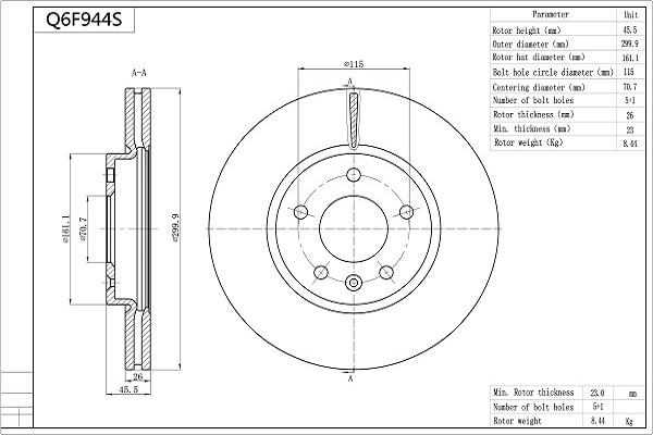 Aisin Q6F944S - Kočioni disk www.molydon.hr