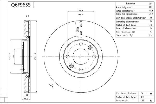 Aisin Q6F965S - Kočioni disk www.molydon.hr