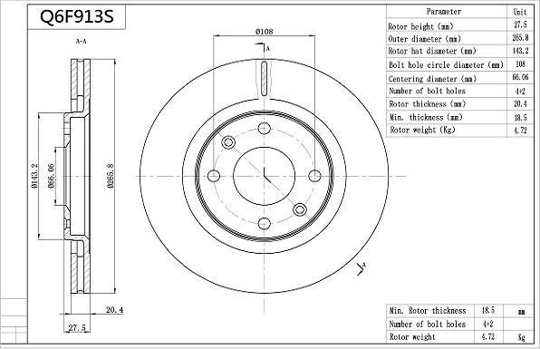 Aisin Q6F913S - Kočioni disk www.molydon.hr