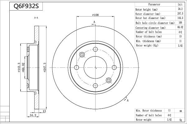 Aisin Q6F932S - Kočioni disk www.molydon.hr