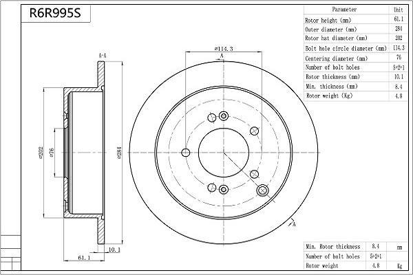 Aisin R6R995S - Kočioni disk www.molydon.hr