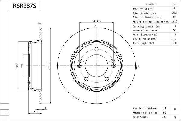 Aisin R6R987S - Kočioni disk www.molydon.hr