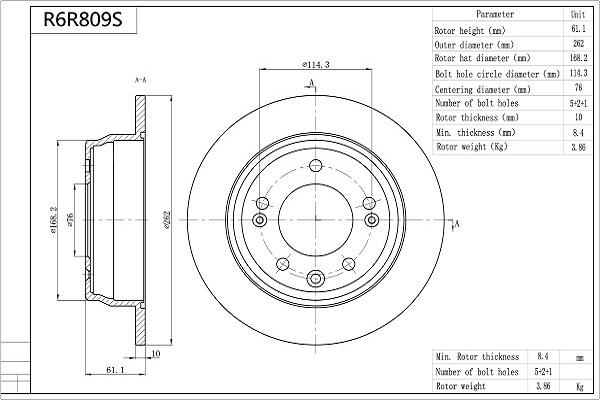 Aisin R6R809S - Kočioni disk www.molydon.hr