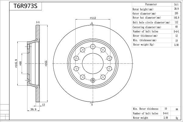 Aisin T6R973S - Kočioni disk www.molydon.hr