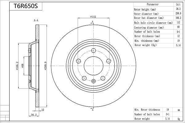 Aisin T6R650S - Kočioni disk www.molydon.hr