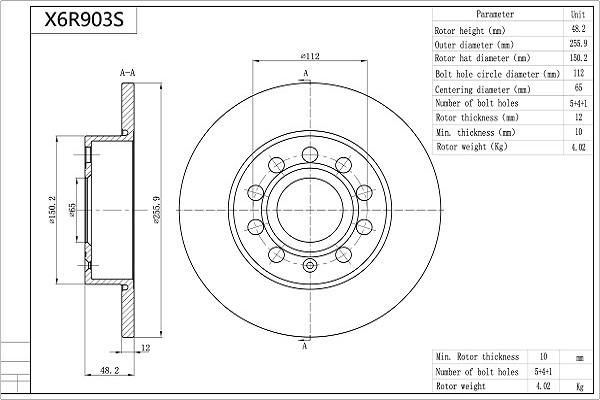 Aisin X6R903S - Kočioni disk www.molydon.hr