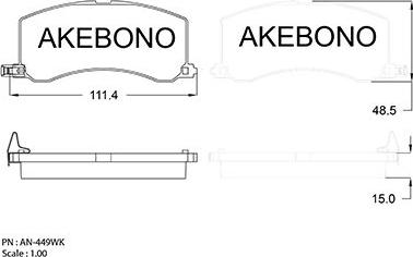 Akebono AN-449WK - Komplet Pločica, disk-kočnica www.molydon.hr