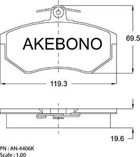 Akebono AN-4406KE - Komplet Pločica, disk-kočnica www.molydon.hr