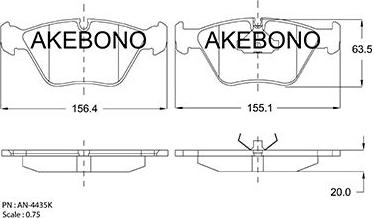 Akebono AN-4435KE - Komplet Pločica, disk-kočnica www.molydon.hr