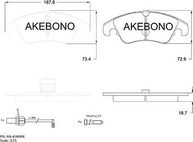 Akebono AN-4548WKE - Komplet Pločica, disk-kočnica www.molydon.hr