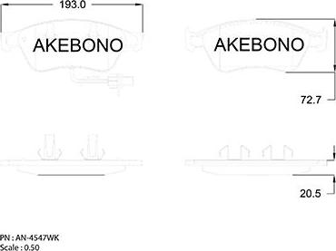 Akebono AN-4547WK - Komplet Pločica, disk-kočnica www.molydon.hr