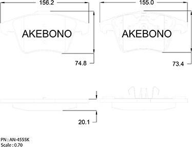 Akebono AN-4555K - Komplet Pločica, disk-kočnica www.molydon.hr