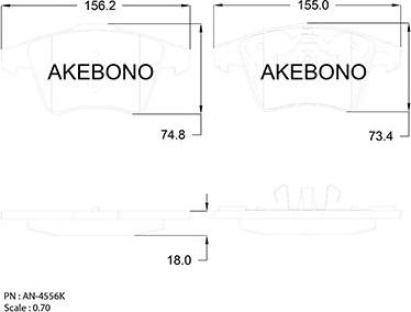 Akebono AN-4556K - Komplet Pločica, disk-kočnica www.molydon.hr