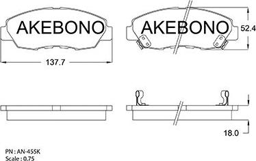 Akebono AN-455WKE - Komplet Pločica, disk-kočnica www.molydon.hr