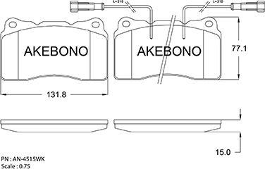 Akebono AN-4515WKE - Komplet Pločica, disk-kočnica www.molydon.hr