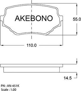 Akebono AN-451K - Komplet Pločica, disk-kočnica www.molydon.hr