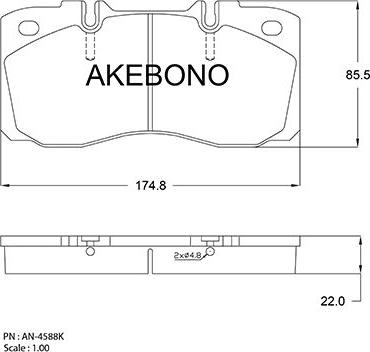 Akebono AN-4588K - Komplet Pločica, disk-kočnica www.molydon.hr