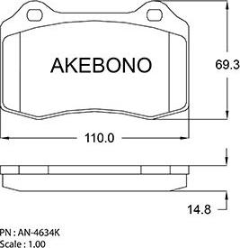 Akebono AN-4634K - Komplet Pločica, disk-kočnica www.molydon.hr