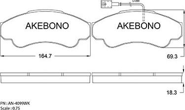 Akebono AN-4099WKE - Komplet Pločica, disk-kočnica www.molydon.hr