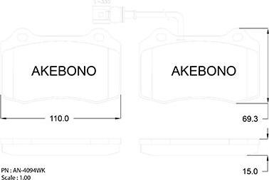 Akebono AN-4094WKE - Komplet Pločica, disk-kočnica www.molydon.hr