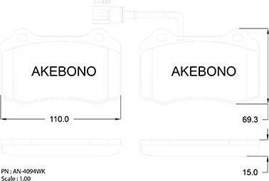 Akebono AN-4094WK - Komplet Pločica, disk-kočnica www.molydon.hr