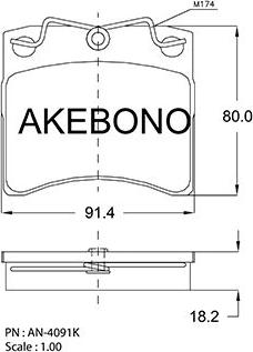 Akebono AN-4091KE - Komplet Pločica, disk-kočnica www.molydon.hr