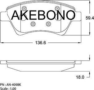 Akebono AN-4098K - Komplet Pločica, disk-kočnica www.molydon.hr