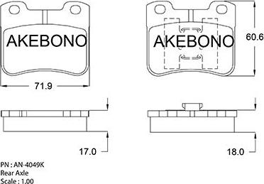 Akebono AN-4049KE - Komplet Pločica, disk-kočnica www.molydon.hr