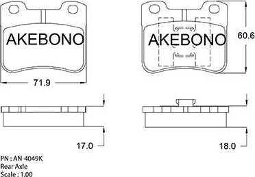 Akebono AN-4049K - Komplet Pločica, disk-kočnica www.molydon.hr