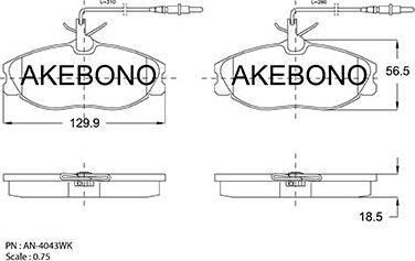 Akebono AN-4043WKE - Komplet Pločica, disk-kočnica www.molydon.hr