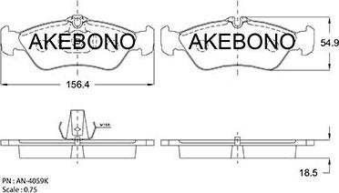 Akebono AN-4059K - Komplet Pločica, disk-kočnica www.molydon.hr