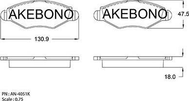 Akebono AN-4051K - Komplet Pločica, disk-kočnica www.molydon.hr